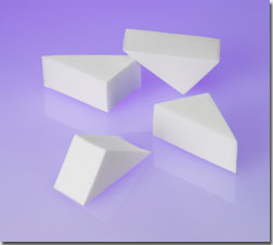 Triangular Loose Latex Free Jumbo Wedges, White LD Foam