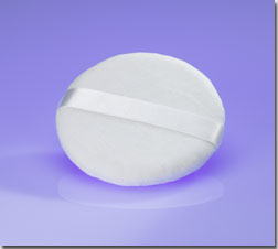 Round Double Sided Velour Puff with Satin Ribbon, Large