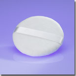 Round Double Sided Velour Puff with Satin Ribbon, Large