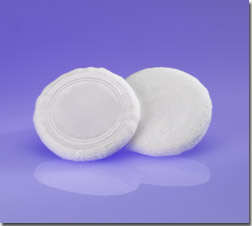 Round Single Stitched Satin/Velour Puff, Small