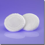 Round Single Stitched Satin/Velour Puff, Small