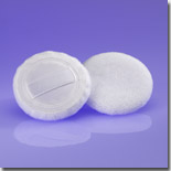 Round Satin/Velour Puff with Satin Ribbon, Small