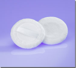 Round Satin/Velour Puff with Ribbon, Standard