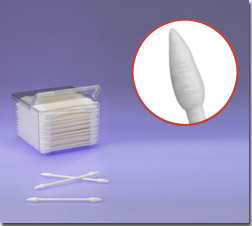 Double Head Point/Point Cotton Swab, Paper Handle