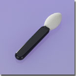 Single Head Oval Eyeshadow Applicator, Black Handle