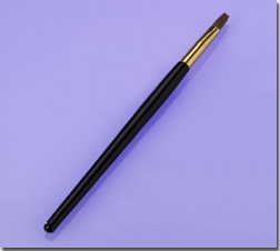 Lip Brush, Gold Ferrule, Black Handle