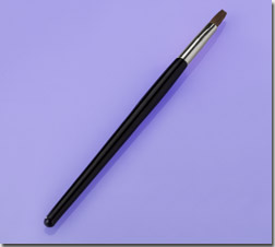 Lip Brush, Silver Ferrule, Black Handle