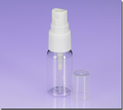 15ml Clear Bottle with White Sprayer and Overcap