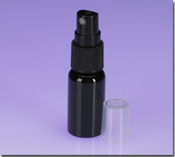 15ml Black Bottle with Black Sprayer and Overcap