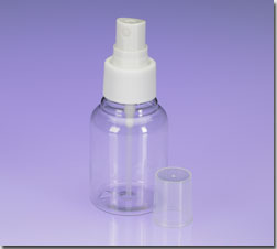 60ml Clear Bottle with White Sprayer and Overcap